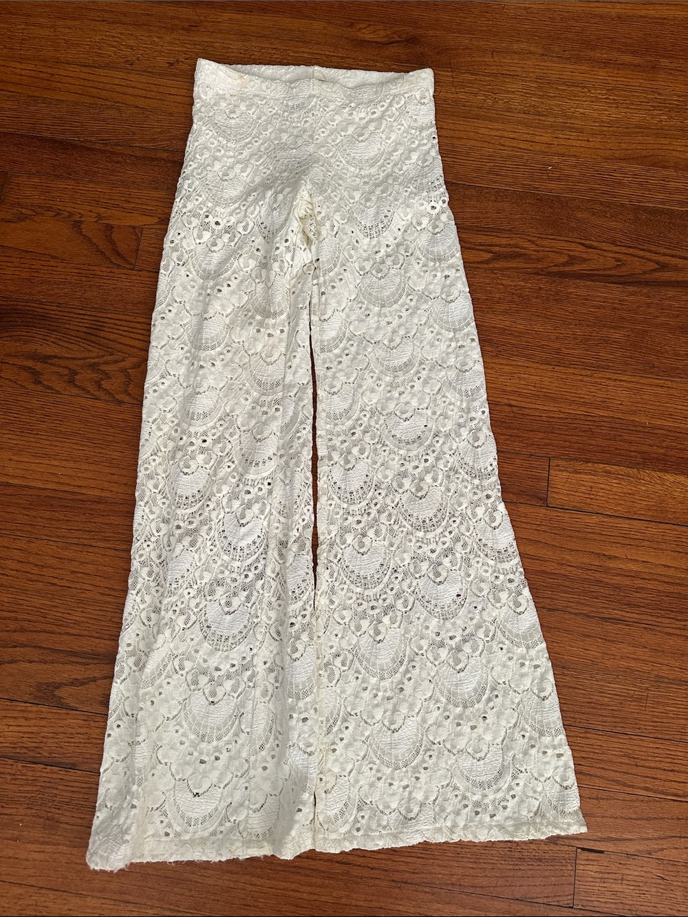 Nightcap White Lace Wide-Leg Pants 1
